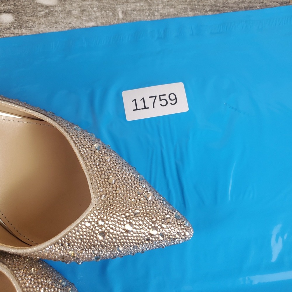 Betsey Johnson Clark Womens Pumps Sz 10 W Gold Slingback Kitten Heel Pointed Toe - Picture 10 of 10